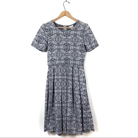 LuLaRoe | Amelia Gray and Black Aztec Print Dress - Picture 1 of 6
